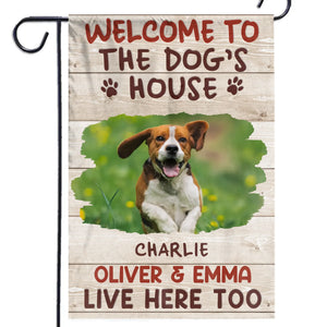 Photo personnalisée avec empreintes de pattes et de queue - Drapeau personnalisé pour chien et chat - Cadeau pour propriétaires et amoureux des animaux