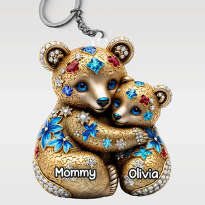 Maman, mon refuge ! Porte-clés personnalisé en acrylique de forme personnalisée pour la famille ! Cadeau pour la fête des mères, maman et grand-mère