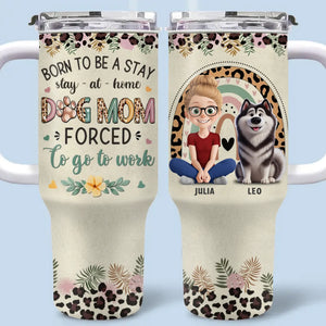 Je veux juste passer plus de temps avec mon chien ! Gobelet personnalisé en acier inoxydable de 1 134 g avec poignée. Cadeau idéal pour les propriétaires et les amoureux des animaux.