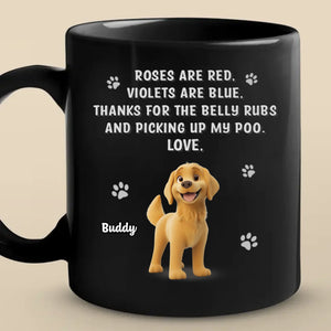 Poop Patrol vous remercie ! Mug noir personnalisé pour chien ! Cadeau pour les propriétaires et les amoureux des animaux.