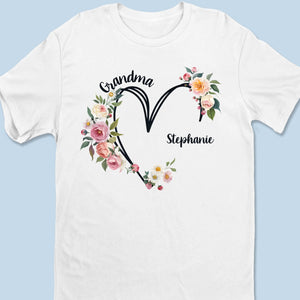 L'amour brille toujours avec grand-mère - T-shirt unisexe personnalisé pour la famille, t-shirt premium, sweat à capuche - Fête des Mères, cadeau pour maman, grand-mère