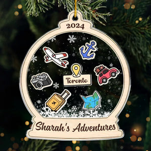 Mes voyages mémorables et amusants - Décoration de voyage personnalisée - Acrylique en forme personnalisée - Cadeau de Noël pour les membres de la famille, cadeau pour les amateurs de voyages d'aventure