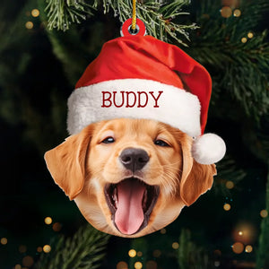 Bisous personnalisés et vœux de Noël - Décoration personnalisée pour chien et chat - Forme personnalisée en acrylique - Cadeau de Noël pour propriétaires et amoureux des animaux