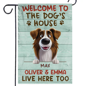 Maison de sécurité et d'amour inconditionnel - Drapeau personnalisé pour chien - Cadeau pour propriétaires et amoureux des animaux