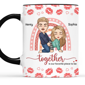 Ensemble, c'est notre endroit préféré - Tasse personnalisée pour couple - Cadeau de Noël pour mari et femme, anniversaire