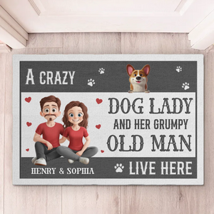 Amour, rires et queues qui remuent – Tapis décoratif personnalisé pour chien – Cadeau de pendaison de crémaillère pour propriétaires et amoureux des animaux