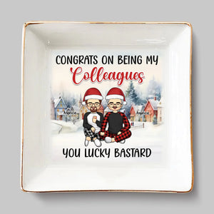 Le bonheur, c'est de travailler avec des gens formidables - Coupelle à bijoux personnalisée pour collègues - Cadeau de Noël pour collègues, collègues de travail, collègues