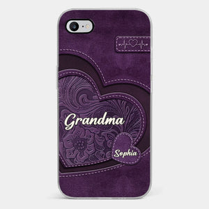 Coque de téléphone transparente personnalisée avec effet gonflable en 3D - Cadeaux d'anniversaire personnalisés pour maman et grand-mère - Grand-mère, ton amour m'a façonnée de manière durable