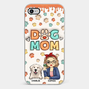 La route vers mon cœur est remplie d'empreintes de pattes - Coque de téléphone transparente personnalisée avec effet gonflable 3D pour chien et chat - Cadeau pour propriétaires d'animaux et amoureux des animaux
