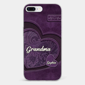 Coque de téléphone transparente personnalisée avec effet gonflable en 3D - Cadeaux d'anniversaire personnalisés pour maman et grand-mère - Grand-mère, ton amour m'a façonnée de manière durable