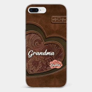 Her Love Blossoms In Every Season - Family Personalized Custom Clear Phone Case - Gift For Mom, Grandma