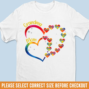 Générations liées par l'amour - T-shirt unisexe personnalisé, haut de gamme, sweat à capuche - Fête des Mères, cadeau pour maman, grand-mère