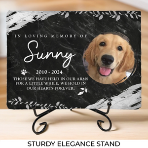 Photo personnalisée « Ne pleurez pas pour moi quand je serai parti » - Pierre commémorative rectangulaire personnalisée avec support - Cadeau de condoléances pour les propriétaires d'animaux et les amoureux des animaux