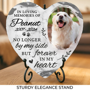 Photo personnalisée : vous laissez des empreintes de pattes dans nos cœurs - Pierre commémorative personnalisée en forme de cœur - Cadeau de condoléances pour les propriétaires d'animaux et les amoureux des animaux