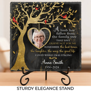 Photo personnalisée Une belle âme se souvient - Mémorial personnalisé Pierre commémorative carrée personnalisée - Cadeau de condoléances pour les membres de la famille