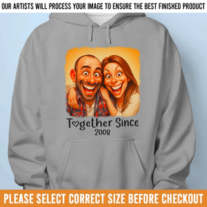 T-shirt unisexe personnalisé avec photo humoristique, sweat à capuche premium – Cadeaux d'anniversaire de mariage personnalisés pour mari et femme, lui et elle – Pas de contrepartie, juste de l'amour