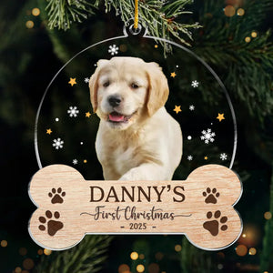 Photo personnalisée « Mon adorable bébé en fourrure » – Ornement personnalisé pour chien et chat – Forme personnalisée en acrylique – Cadeau de Noël pour les propriétaires d'animaux, les amoureux des animaux, le premier Noël