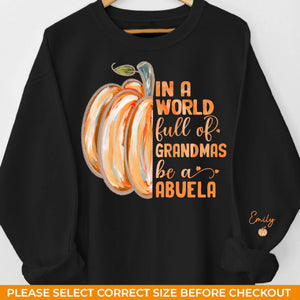 Tout comme les citrouilles, les grands-mères illuminent nos vies - Sweat-shirt unisexe personnalisé avec motif sur la manche - Cadeau pour grand-mère