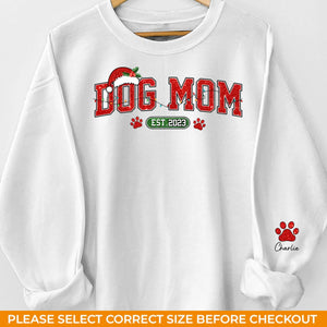 Bisous et vœux de Noël - Sweat-shirt unisexe personnalisé pour chien et chat avec motif sur la manche - Cadeau de Noël pour les propriétaires et les amoureux des animaux