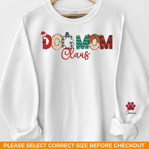 Paws And Enjoy The Holiday Spirit - Sweat-shirt unisexe personnalisé pour chien et chat avec motif sur la manche - Cadeau de Noël pour propriétaires et amoureux des animaux
