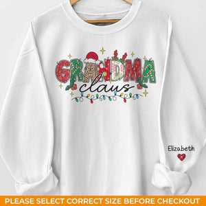 L'amour de grand-mère remplit Noël de joie - Sweat-shirt unisexe personnalisé avec motif sur la manche - Cadeau de Noël pour maman et grand-mère
