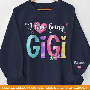Cherished Moments with Grandkids - Family Personalized Custom Unisex Sweatshirt, Hoodie With Design On Sleeve - Mother's Day, Gift For Mom, Grandma