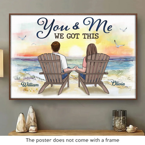 Deux cœurs et quatre pattes pour un foyer heureux - Affiche horizontale personnalisée pour chien - Cadeau pour couples, propriétaires d'animaux et amoureux des animaux