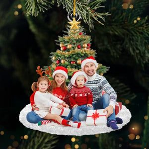 Photo personnalisée : Ma famille brille à Noël ! - Décoration familiale personnalisée - Acrylique en forme personnalisée - Cadeau de Noël pour les membres de la famille