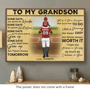 Certains jours seront plus difficiles - Affiche horizontale personnalisée pour la famille - Cadeau pour les membres de la famille, les amateurs de sport et les sportifs