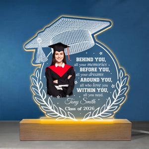 Photo personnalisée autour de vous, tous ceux qui vous aiment - Lumière LED 3D personnalisée en forme de famille - Cadeau de remise de diplôme pour les membres de la famille, les frères et sœurs
