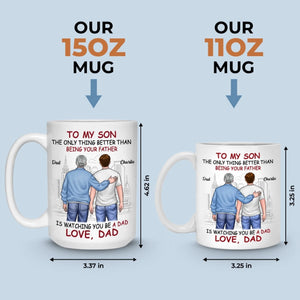 Tasse personnalisée « Fier de toi » – Cadeau pour la fête des pères et pour son fils