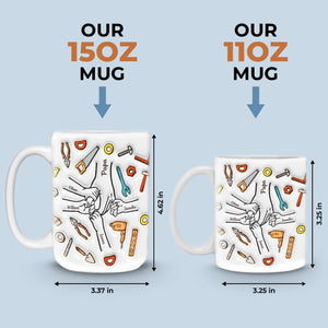 Un père transporte des photos là où se trouvait son argent - Mug personnalisé 3D à effet gonflé - Fête des pères, cadeau pour papa, grand-père