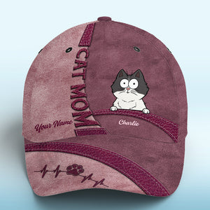 Keep Calm And Love Cats Pink - Casquette personnalisée pour chat, imprimé intégral, classique - Nouveauté, cadeau pour propriétaires et amoureux des animaux