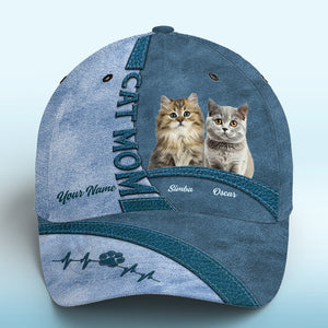 Photo personnalisée « La vie est meilleure avec de la fourrure » Bébé bleu marine – Chapeau personnalisé pour chien et chat, casquette classique à imprimé intégral – Nouveauté, cadeau pour les propriétaires et les amoureux des animaux
