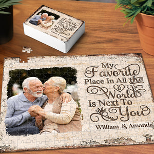 Photo personnalisée avec toi, mon endroit préféré - Puzzle personnalisé pour couple - Cadeau pour mari et femme, anniversaire