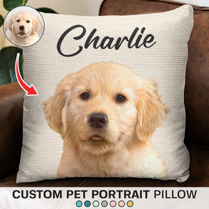Coussin personnalisé avec photo « J'aime mon chien » - Cadeau de Noël pour les propriétaires et les amoureux des animaux