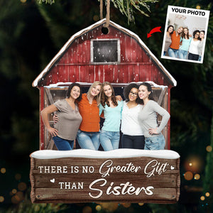 Photo personnalisée pour sœurs : profitez ensemble de la période de Noël - Ornement personnalisé en famille - Forme personnalisée en bois - Cadeau de Noël pour frères et sœurs, cousins, amis