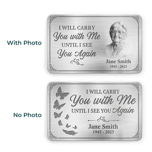 Photo personnalisée Votre vie était une bénédiction, votre souvenir un trésor - Carte portefeuille personnalisée en aluminium commémorative - Cadeau de condoléances pour les membres de la famille