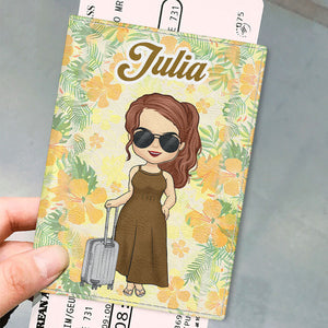 Vacances d'été tropicales - Étui de passeport personnalisé - Cadeau pour meilleure amie