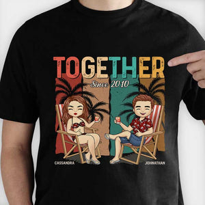 Nous sommes ensemble depuis - T-shirt unisexe personnalisé, sweat à capuche, sweat-shirt - Cadeau pour couple, mari, femme, anniversaire, fiançailles, mariage, cadeau de mariage