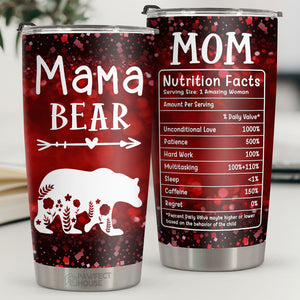 Valeurs nutritionnelles de Maman Ourse - Gobelet - Cadeau de Noël pour la famille, les couples, les amis, Décoration de Noël, Cadeau des Fêtes