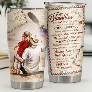Chaque jour où tu n'es pas avec moi, je pense à toi - Gobelet - À ma fille, Cadeau pour fille, Cadeau fille de papa, Cadeau d'anniversaire pour fille
