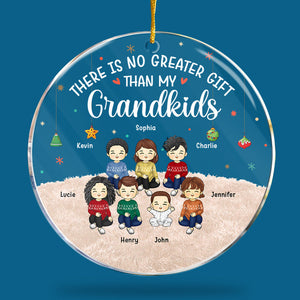 Mes petits-enfants font fondre mon cœur ! Décoration personnalisée pour la famille - Forme ronde en acrylique - Cadeau de Noël pour les membres de la famille