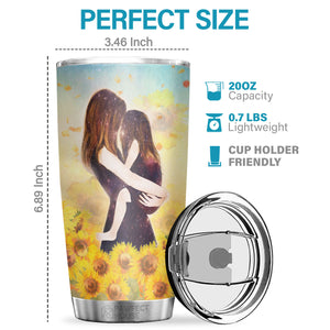 Quand j'ai demandé un ange à Dieu, il m'a envoyé toi - Tumbler - À ma fille, cadeau pour fille, cadeau de maman pour fille, cadeau d'anniversaire pour fille