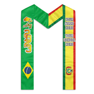 Drapeau du pays, promotion 2024, meilleur cadeau pour la remise des diplômes - Étole de remise des diplômes personnalisée