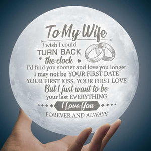 J'aimerais pouvoir remonter le temps - Lampe de lune - À ma femme, cadeau pour femme, anniversaire, fiançailles, mariage, cadeau de mariage, cadeau de Noël