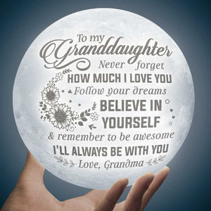Suivez vos rêves - Lampe lunaire - Pour ma petite-fille, cadeau pour petite-fille, cadeau de grand-mère pour petite-fille, cadeau d'anniversaire pour petite-fille, cadeau de Noël