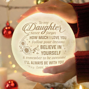 Croyez en vous et n'oubliez pas d'être génial - Lampe lunaire - Pour ma fille, cadeau pour fille, cadeau de maman pour fille, cadeau d'anniversaire pour fille, cadeau de Noël
