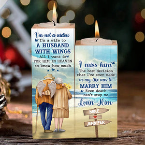The Best Decision That I've Ever Made In My Life Was To Marry My Husband - Gift For Couples, Personalized Candle Holder.
