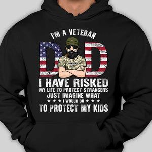 Veteran Dad - Gift For 4th Of July - Personalized Unisex T-Shirt.